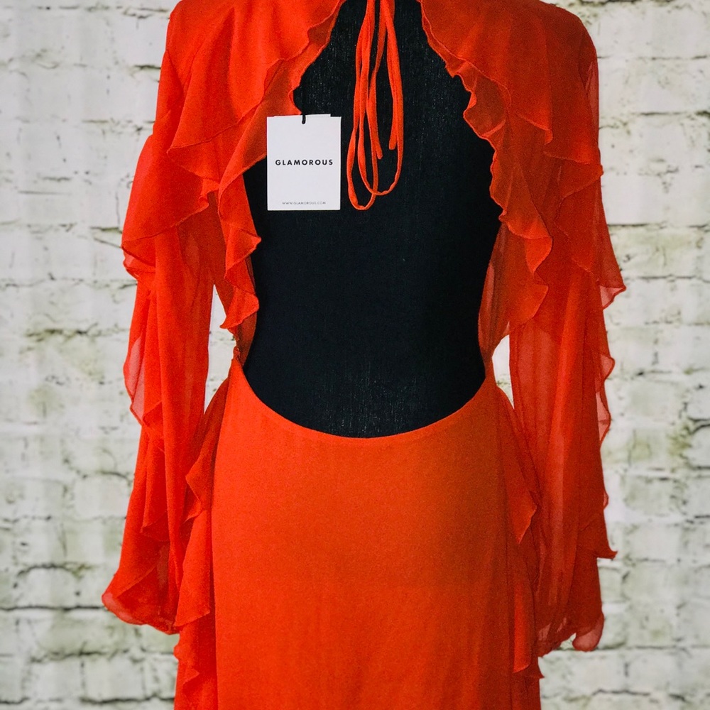 🌸 ORANGE DRESS BY GLAMOROUS 🌸 - Picture 4 of 8